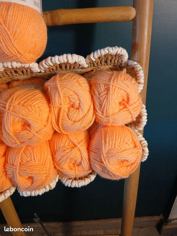 Lot van 10 oranje kleurige garens van het merk pingouin nieuw – photo 2
